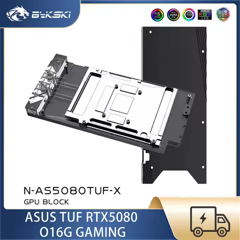 Bykski GPU Block For ASUS TUF RTX 5080 O16G GAMING , Graphics Card Water Cooler , PC Water Cooing Ra