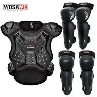 WOSAWE Full Body Motorcycle Armor Children Kids Motocross Armour Jacket Chest Spine Knee Elbow Guard