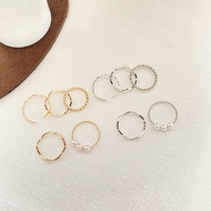5pcs/set Woman Rings Simple Engagement Wedding Bands Resizable Opening Jewelry Woman Birthday Gifts
