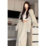 大碼 套裝 女 2024 新款 大碼女裝 Sports Suit Women 2025 Retro Casual Looser Fit Two-Piece Set