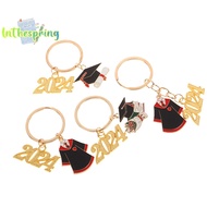 [lnthespringS] Golden 2024 Graduation Ceremony Keyring Cute Graduation Cap Diploma Baccalaureate Gown Keychain Commemoration Keychain new