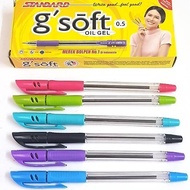 Gel Pen Standard Pen G'Soft 0.5 GSOFT Standard Ballpoint Pen (1 Dozen) - BLACK