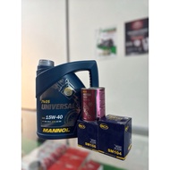 MANNOL UNIVERSAL SAE 15W-40 ENGINE OIL 4L + OIL FILTER SCT (FREE MANNOL MOTOR FLUSH)