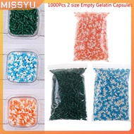 MISSYU 1000Pcs Empty Hard Vacant Gelatin Capsule Size 2# Gel Medicine Pill Vitamin MISSYU