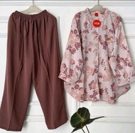 Oneset Crinkle Aleva Combinasi Jumbo || Set Celana Crinkle Terbaru