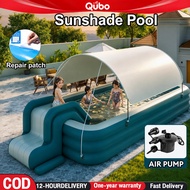 Inflatable Swimming pool with slide for kid Sunshade Pool Outdoor Air Pump Kids Toy PVC 游泳池