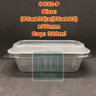 TAPAU - 4432-P (230ml ) ALUMINIUM TRAY WITH LID (1PKT X 10PCS) 4432-P (RECTANGULAR) 4432-p