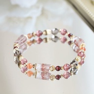 限量。超七原礦 太陽石 石榴石 草莓晶 招財貴人 好人緣 水晶手鍊