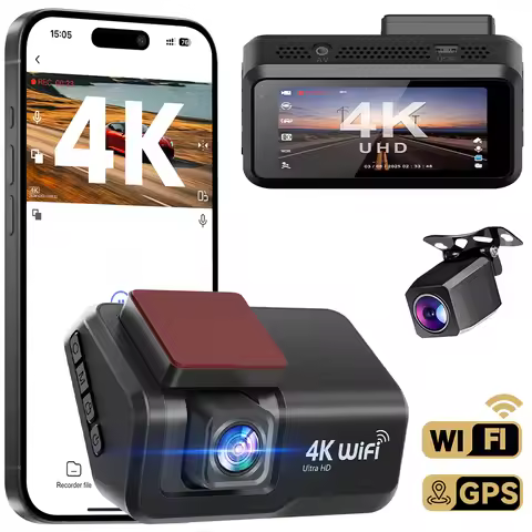 Soam 4K+1080P WiFi Dual Dash Cam with APP,3''IPS Dash Camera,Dashboard Camera with Night Vision,24HP
