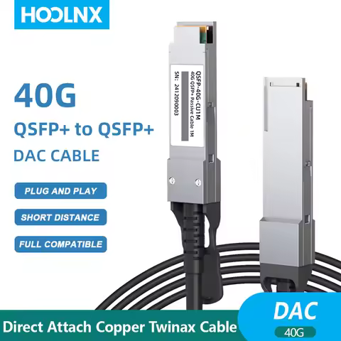 HOOLNX 40G QSFP+ DAC Cable, Direct Attach Copper Passive Twinax 0.5-7M, Compatible with Cisco, Huawe