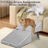 [beauty] 2-in-1 Convertible Wooden Home Step Stool Dog Ramp Stairs Dog Ramp Ottoman Folding Non Slip