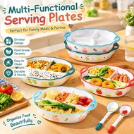 Ceramic partition plate  Weight loss distribution plate  Ceramic one person rice plate  Ceramic rice
