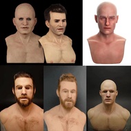 2024 produk baru stesen bebas penutup kepala topeng lelaki tua baru datuk muka manusia rambut palsu 