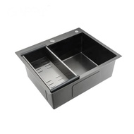 KITCHEN SINK 1 HOLE DISHWASH 60x45 HANDMADE BLACK GRAY