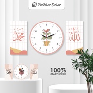 CALLIGRAPHY WALL CLOCK - AESTHETIC WALL CLOCK - WALL CLOCK 1 SET - WOODEN SITTING CLOCK - DECORATION