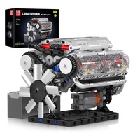 10088 V8 Engine Model Kit - 535 Pcs to Build Your Own Mini Engine That Works - DIY STEM Project for 