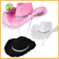 QIUJUU Cowgirl Hat Funny Fashion Cosplay Costume Party Performance Sequin Cowgirl Hats