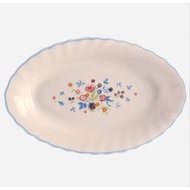Arcopal Luminarc Victoria Oval Relish Dish  22cm Made in France Vintage French Milk Glass Dinnerware
