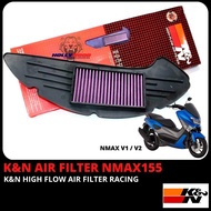 YAMAHA NMAX155 V1 & NMAX155 V2 K&N RACING AIR FILTER HIGH PERFORMANCE AIR FLOW WASHABLE REUSABLE