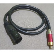 XLR male to RCA (1meter) audio cable