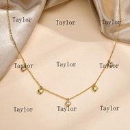 ส่วนลดสุดคุ้มสร้อยคอจี้ลูกบาศก์เพทายหัวใจ สำหรับผู้หญิงและเด็กผู้หญิง โซ่สแตนเลสเงาสีทอง ของขวัญแต่ง