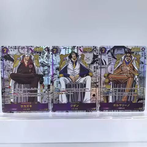 One Piece TCG Marine Admirals Manga Style Akainu Aokiji Kizaru Textured Holo Foil DIY Rare Japanese 