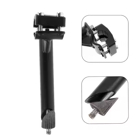 Kids Bike Handlebar Stem Extender Black Metal Elevated Front Fork Crossbar Safety Stability Bicycle 