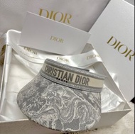 Christian Dior 獅子刺繡花紋灰色遮陽帽（老花）