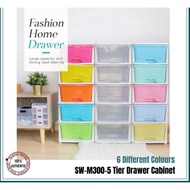 [Ready stock]5Tier Drawer Cabinet High Quality Multipurpose Cabinet Drawer plastic drawer Laci Almari drawer storage