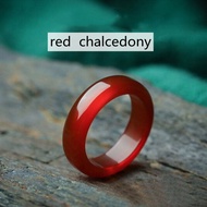 Cincin Batu Agate Brazil Mirip Giok Jade / Cincin Minimalis Transparant Warna Warni Hijau Hitam Mera