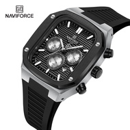 NAVIFORCE 8037 New Men Watch Sport Army Top Brand Luxury Military Chronograph Silicone Strap Quartz Wristwatch