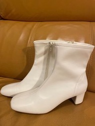 白色真皮靴 白Boots