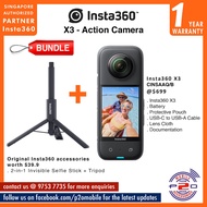 Insta360 X3 + Bundle Insta360 2-in-1 Invisible Selfie Stick worth $39.9