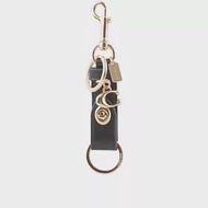 COACH 轉釦設計小牛皮吊飾/鑰匙圈 (黑色)