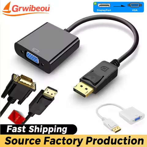 DisplayPort To VGA Converter DP TO VGA Cable Adapter Male To Female for Projector Computer DTV TV HD