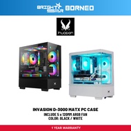 INVASION D-3000 MATX Pc Case - Black / White