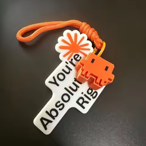 Anime Claude Code You're Absolutely Right! Cosplay Keychain 3D Printing Pixel Pendant Keyring Key Ch