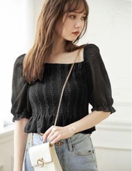 現貨🇯🇵 日本官網購入 ♥日牌 GRL☁️ 2Way 褶皺蕾絲刺繡襯衫 ◜♪
