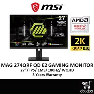 MSI MAG274QRF QD E2 / MAG 274QRF QD E2 27" 2K WQHD 1ms 180Hz Gaming Computer Monitor -3YRS WARRANTY