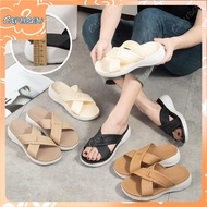 CAPUBEW Sandal musim panas gaya Korea bertumit baji untuk wanita rekaan baharu sesuai untuk semua #7