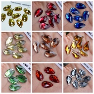 Package of 50 silver-coated teardrop stone beads size 7x12mm, 10x18mm in many colors to attach to cl