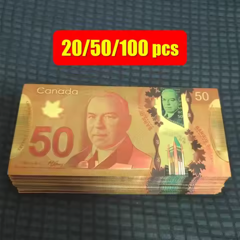 20~100pcs Canadian 50 Dollars 50CAD 100 Dollars Gold Foil Banknote Collection Business Gift