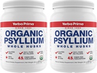 Yerba Prima Organic Whole Psyllium Husks Fiber - 20 oz (Pack of 2) - Natural Daily Dietary Fiber Sup