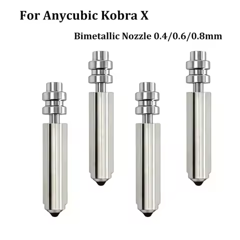 For Anycubic Kobra X 0.6/0.8/0.4mm Heatbreak KX One-Piece Hotend Bimetal Nozzles Resist 300°C Hotend