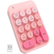 Wireless Number Keyboard 18 Keys Portable USB 2.4G  Retro Round Keycads Cute Mini Number Keypad for 