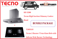 TECNO HOOD AND HOB FOR BUNDLE PACKAGE ( KD 3288 &amp; T 28TGSV ) / FREE EXPRESS DELIVERY