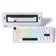 Womier White SK75 75% Tri-Mode Aluminum Alloy Shell Hot Swap Gaming Mechanical Keyboard RGB Wireless