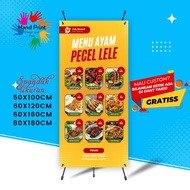 Cetak Spanduk Banner Jualan Ayam Dan Pecel Lele MMT Spanduk Custom 60x160