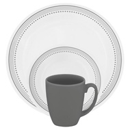 Bernicl Corelle Classic Mystic Gray 16-Pieces Dinnerware Set Dinner Set Dishes And Plates Sets