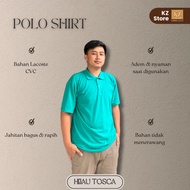 Kaos Polo Lacoste CVC Hijau Tosca